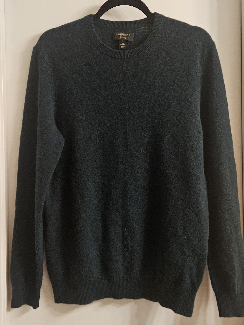 Club Room 100% Cashmere Forest Green Crewneck Sweater